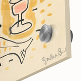 Modern Wall Art: Abstract Still Life with Fish and Wine Glass Design