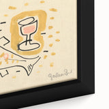 Modern Wall Art: Abstract Still Life with Fish and Wine Glass Design
