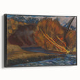 Modern Wall Art: Autumn River Valley with Vibrant Seasonal Colors