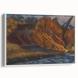 Modern Wall Art: Autumn River Valley with Vibrant Seasonal Colors