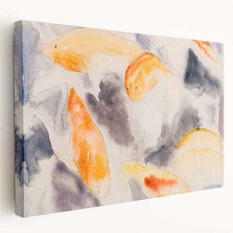 Modern Wall Art: Abstract Fish Watercolor with Soft Pastel Tones