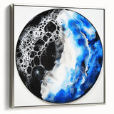 Abstract geometric framed canvas artwork in silver, showcasing a modern design with sharp angles and lines, set against a neutral background. Perfect for contemporary home decor.