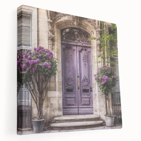 Large canvas print of a French door design in neutral tones, suitable for kitchen wall art.