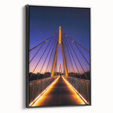 Black and white vintage poster art of landscape on framed canvas, suitable for bedroom wall placement.