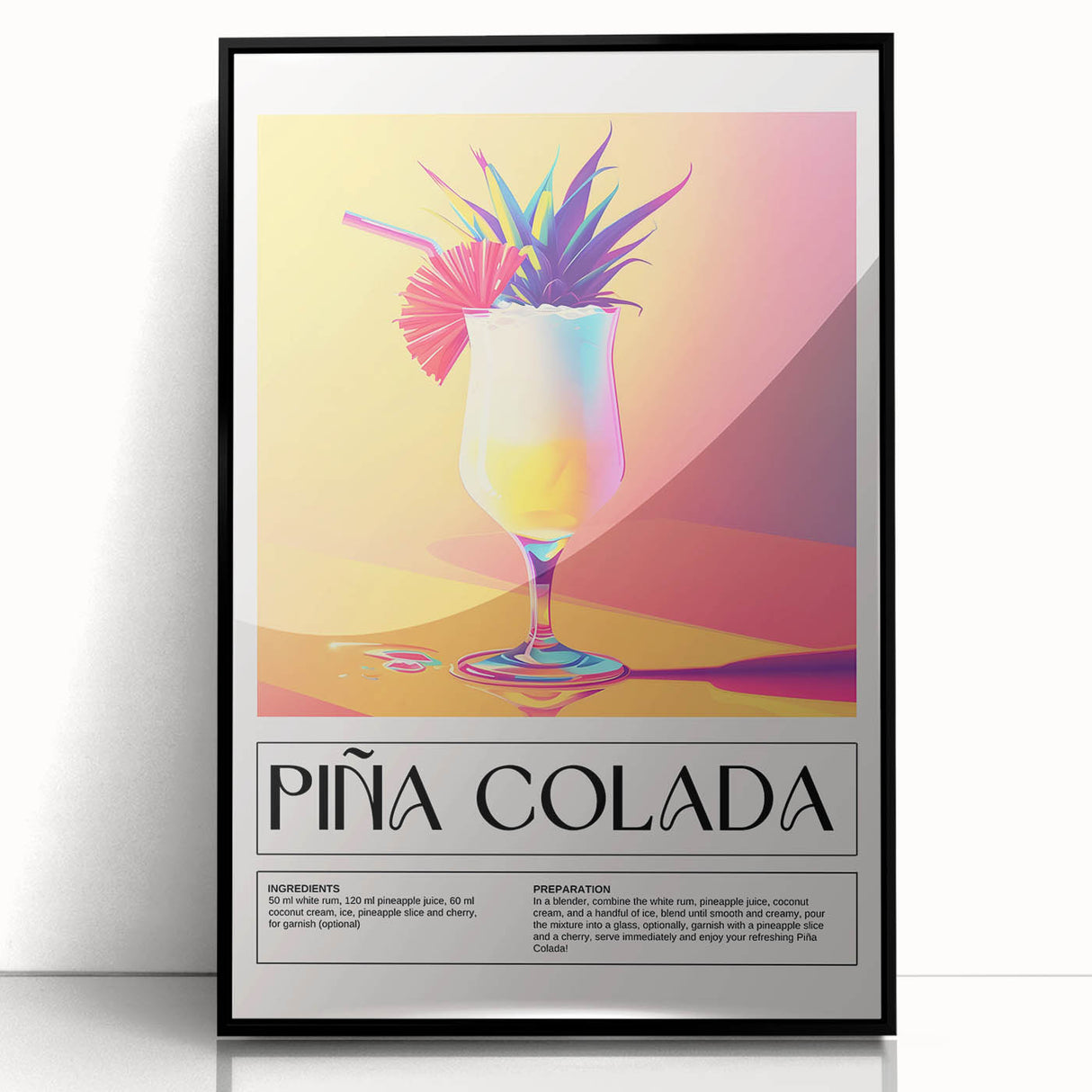 Large abstract wall art featuring mid-century modernist style in vibrant colors on a framed acrylic print.