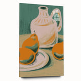 Large abstract wall art of vibrant fruits on acrylic glass, ideal for bedroom or dining room decor.