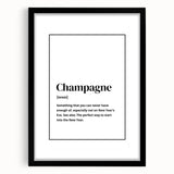 Champagne Definition Print - New Year's Eve Wall Art Decor