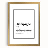 Champagne Definition Print - New Year's Eve Wall Art Decor