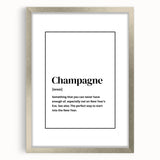 Champagne Definition Print - New Year's Eve Wall Art Decor