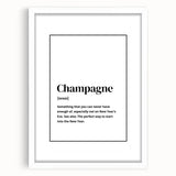 Champagne Definition Print - New Year's Eve Wall Art Decor