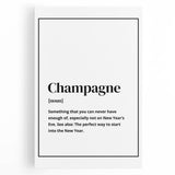 Champagne Definition Print - New Year's Eve Wall Art Decor