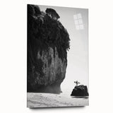 Acrylic glass display showcasing a modern landscape design with vibrant colors, viewed from the side, perfect for home decor and art enthusiasts.