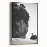 Framed canvas artwork showcasing a vibrant landscape scene with golden accents, viewed from the side, ideal for modern home decor and art enthusiasts.