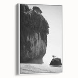 Framed landscape canvas featuring vibrant abstract artwork in a white frame, showcasing bold colors and intricate details, ideal for modern home decor.