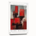 Large abstract wall art by Mark Rothko in acrylic glass, featuring deep red and black tones.