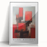 Modern art wall decor featuring a Rothko-inspired abstract design in muted blue and pink tones on framed acrylic.