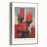 Landscape art painting featuring a Rothko-inspired abstract design in vibrant colors on framed canvas.