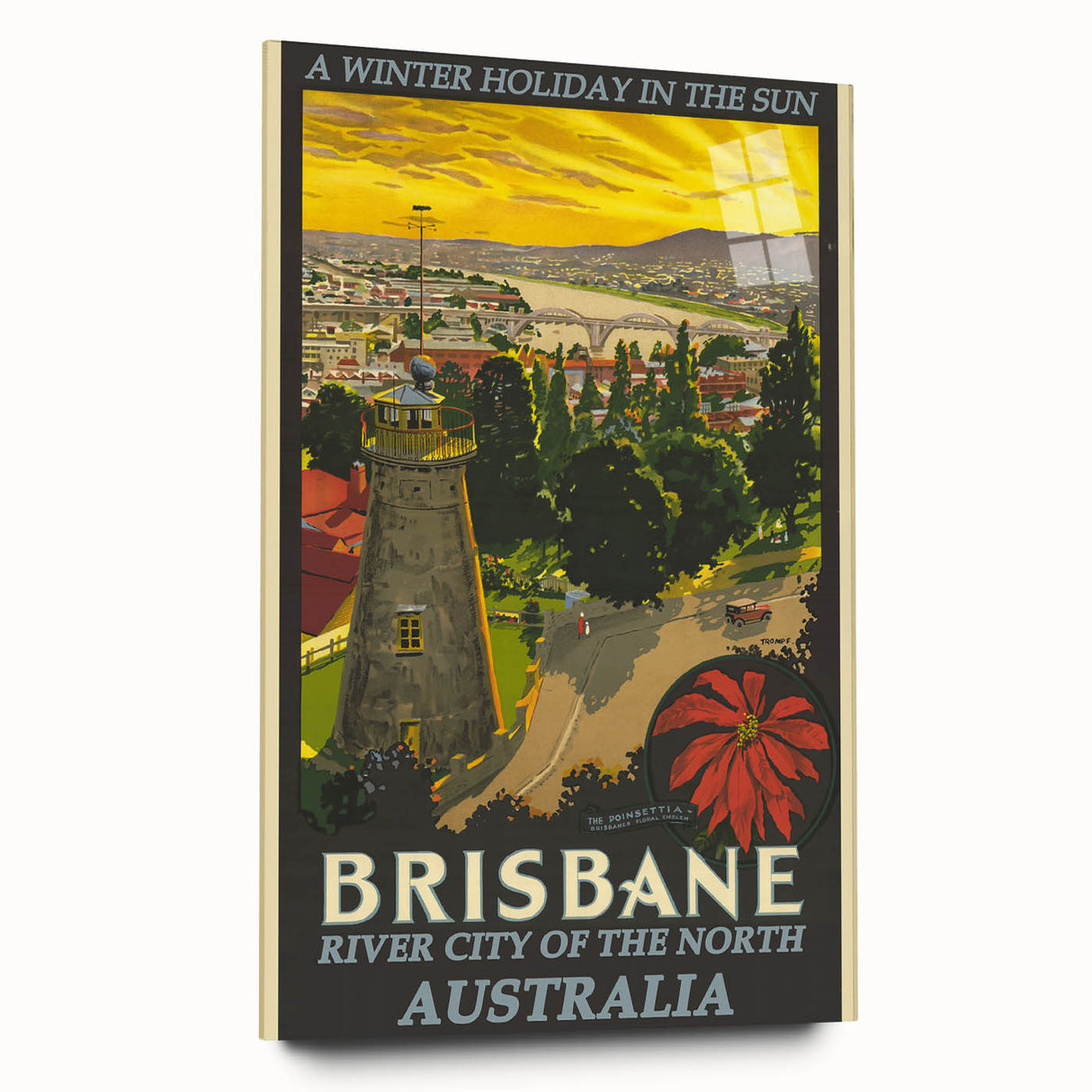 Brisbane Retro Travel Poster | Vintage River City Art Print