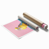 Bathroom Art Prints - Colorful Bird on Blue Tub