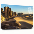 Large abstract wall art depicting Algerian scenery in muted earth tones, acrylic print.