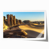 Rolled print of an Algerian landscape with vivid floral elements, ideal for art wall dining room.
