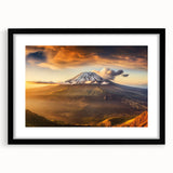 Extra large, textured abstract art print of colorful African scenery on a framed canvas, ideal for living room decor.