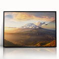 Large abstract wall art featuring a Kenyan scenery in muted earth tones on a framed acrylic.