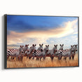 Framed canvas featuring a black and white landscape art painting of Tanzania, ideal for bedroom wall decor.