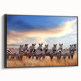 Framed canvas featuring a black and white landscape art painting of Tanzania, ideal for bedroom wall decor.