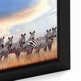 Extra large framed canvas featuring a textured, colorful African scenery in vibrant earth tones, ideal for living room decor.