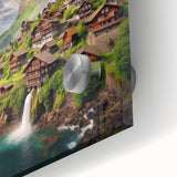 Large abstract wall art featuring a Zambia scenery in muted earth tones on acrylic glass, ideal for dining room art.