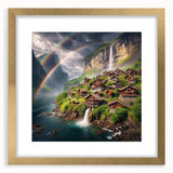 Extra large abstract art print depicting a textured African landscape in earthy tones on a framed canvas.