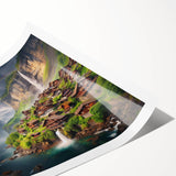 Extra large rolled print featuring line art flowers in soft pastel shades, ideal for large living room wall art.