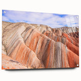 Large abstract wall art on acrylic glass depicting a serene Azerbaijani landscape, ideal for bedroom or dining room decor.
