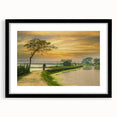 Abstract art print featuring vibrant, colorful patterns on a large textured canvas, ideal for living room decor.