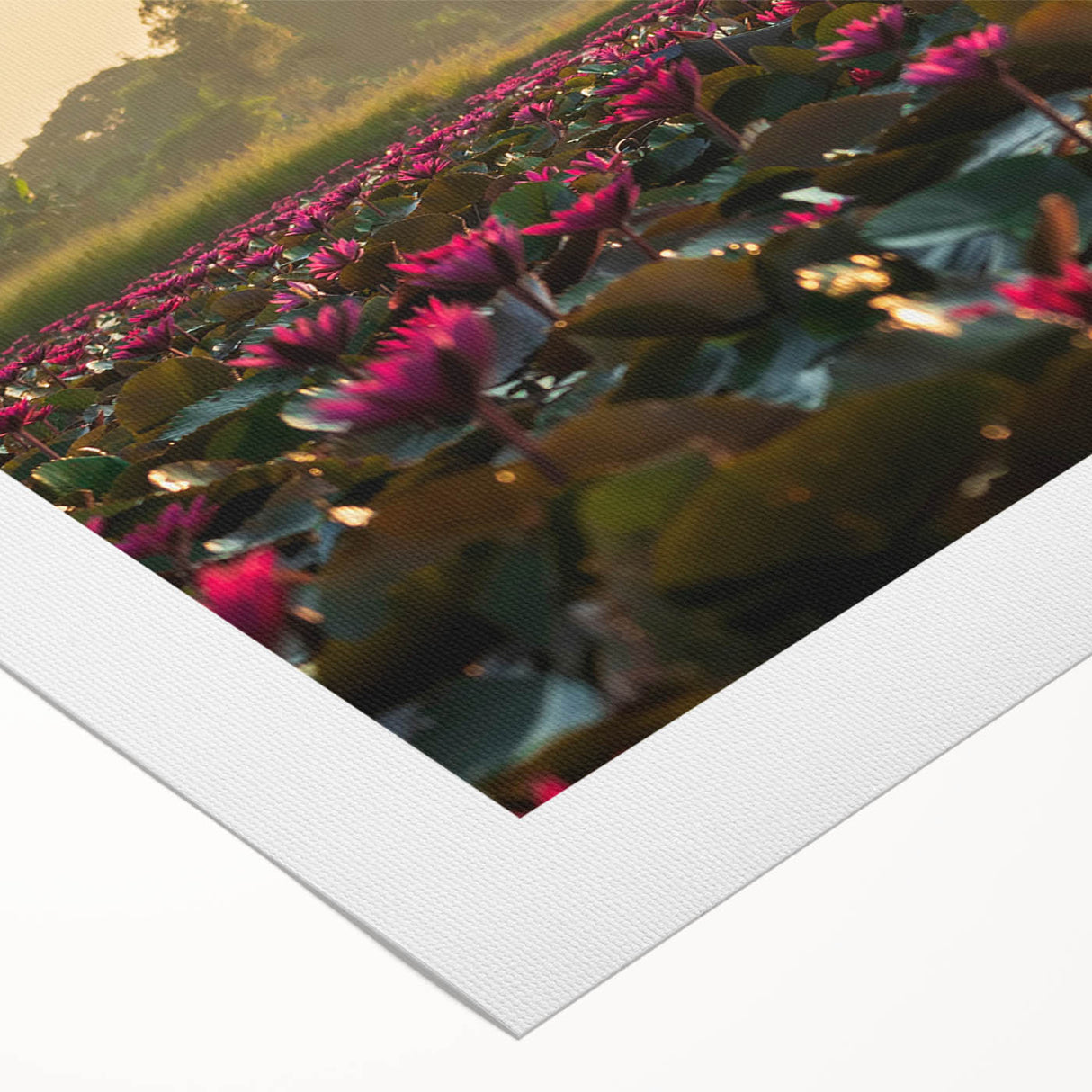Art deco poster of a Cambodian landscape in soft earth tones on a rolled canvas, suitable for dining room decor.
