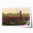 Extra large rolled print of a Cambodian landscape with lush greenery and temples, in muted earth tones.