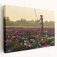 Large art print on canvas depicting a serene Cambodian landscape, ideal for kitchen wall art.