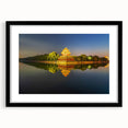 Extra large abstract art print depicting colorful, textured scenery of Beijing, on a black framed canvas.