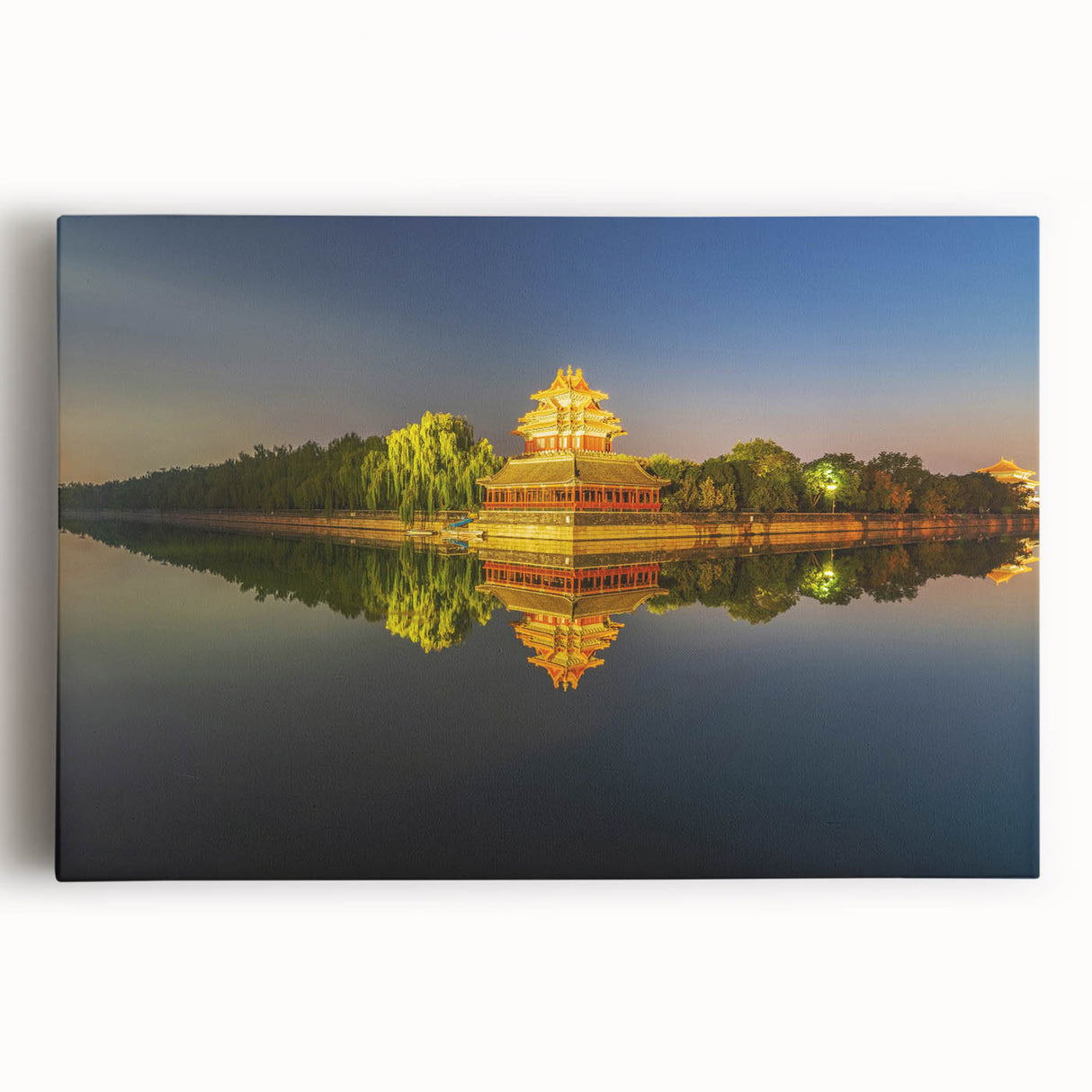 Black and white photo of the Beijing skyline on large stretched canvas, suitable for kitchen wall art.
