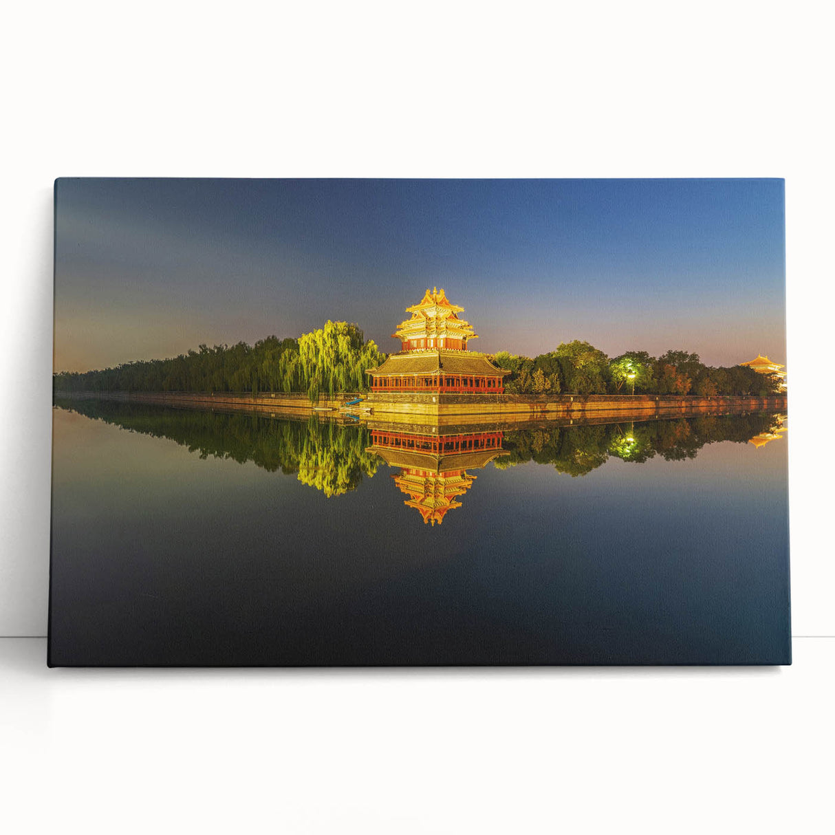 Black and white stretched canvas of Beijing skyline, ideal for kitchen wall art or bedroom ambiance.