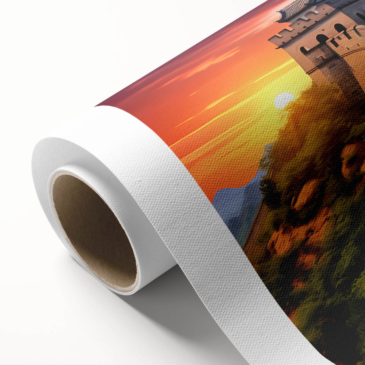 Art deco poster of the Great Wall of China in muted earth tones on rolled canvas, ideal for nursery wall art.