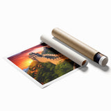 Extra large rolled canvas print of the Great Wall of China in muted earth tones, ideal for classy bathroom wall art.