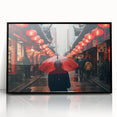 Large abstract wall art of Shanghai skyline in muted gray and blue tones on a framed acrylic.