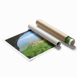 Extra large rolled canvas print featuring a floral scene in soft pastel shades.