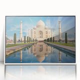 Art deco poster of Indian scenery in muted colors on framed acrylic, ideal for modern art wall decor.