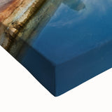 Black and white landscape art painting of an Indian scenery on stretched canvas, ideal for bedroom wall decor.