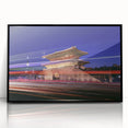 Large abstract wall art featuring a stylized Korean landscape in black and white tones on a framed acrylic.