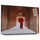 Large abstract wall art of a Myanmar landscape in muted earth tones on acrylic glass, ideal for bedroom or dining room decor.