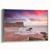 Framed canvas featuring a colorful vintage-style landscape painting of a Pakistani scenery.